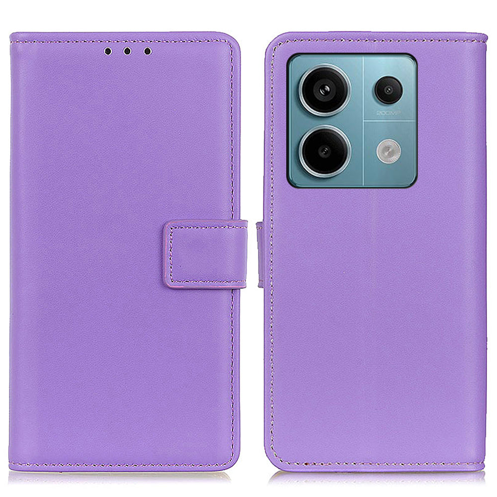 For Xiaomi Redmi Note 13 Pro 5G / Poco X6 5G Cell Phone Case Shockproof PU Leather Wallet Cover - Purple