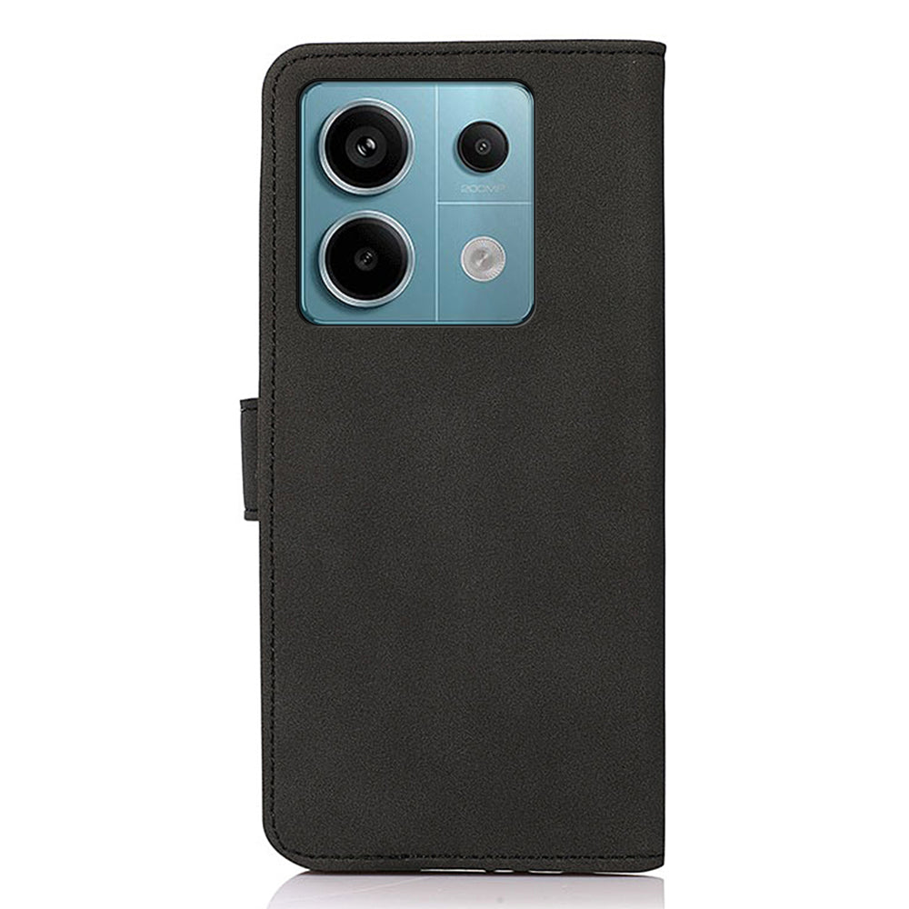 KHAZNEH For Xiaomi Redmi Note 13 Pro 5G / Poco X6 5G Cell Phone Case PU Leather Wallet Flip Cover - Black