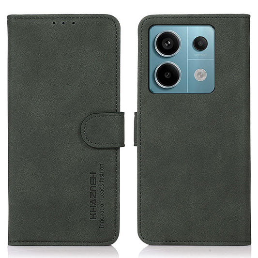 KHAZNEH For Xiaomi Redmi Note 13 Pro 5G / Poco X6 5G Cell Phone Case PU Leather Wallet Flip Cover - Green