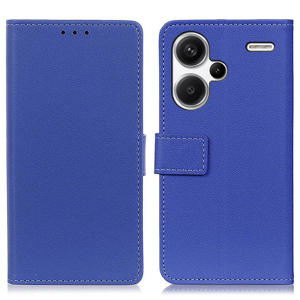 For Xiaomi Redmi Note 13 Pro+ 5G Cell Phone Cases Drop Resistant PU Leather Cover - Blue