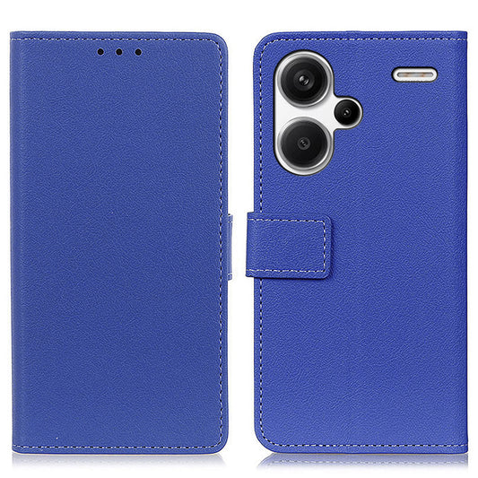 For Xiaomi Redmi Note 13 Pro+ 5G Cell Phone Cases Drop Resistant PU Leather Cover - Blue
