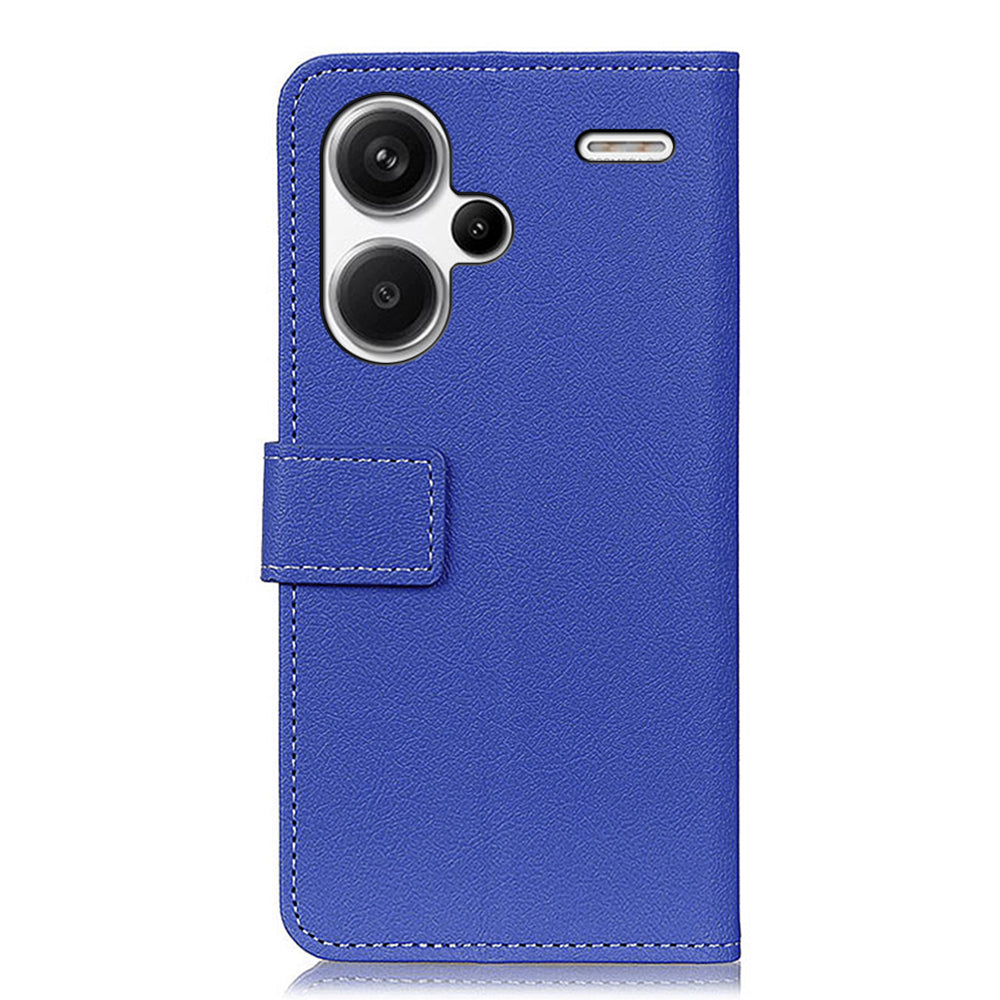 For Xiaomi Redmi Note 13 Pro+ 5G Cell Phone Cases Drop Resistant PU Leather Cover - Blue