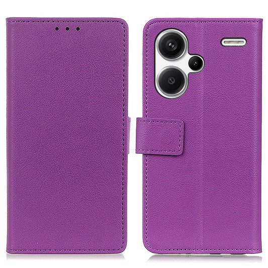For Xiaomi Redmi Note 13 Pro+ 5G Cell Phone Cases Drop Resistant PU Leather Cover - Purple