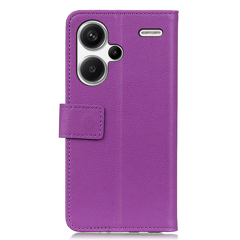 For Xiaomi Redmi Note 13 Pro+ 5G Cell Phone Cases Drop Resistant PU Leather Cover - Purple