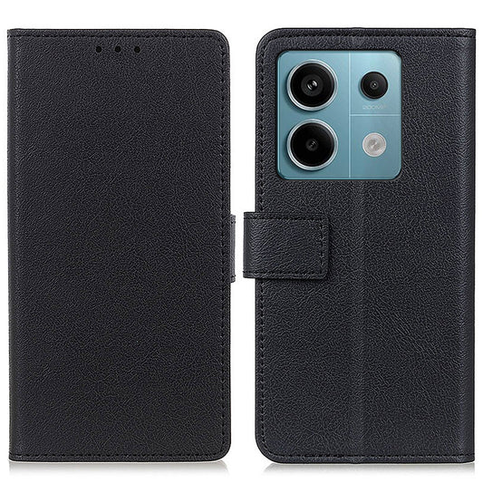 For Xiaomi Redmi Note 13 Pro 5G / Poco X6 5G Cell Phone Cases PU Leather Wallet Cover - Black