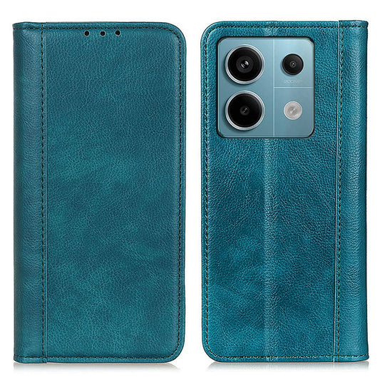 For Xiaomi Redmi Note 13 Pro 5G / Poco X6 5G Case Litchi Texture Split Leather Cell Phone Cover - Green