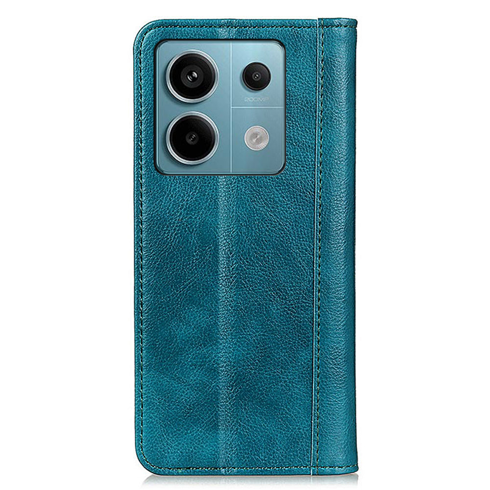 For Xiaomi Redmi Note 13 Pro 5G / Poco X6 5G Case Litchi Texture Split Leather Cell Phone Cover - Green