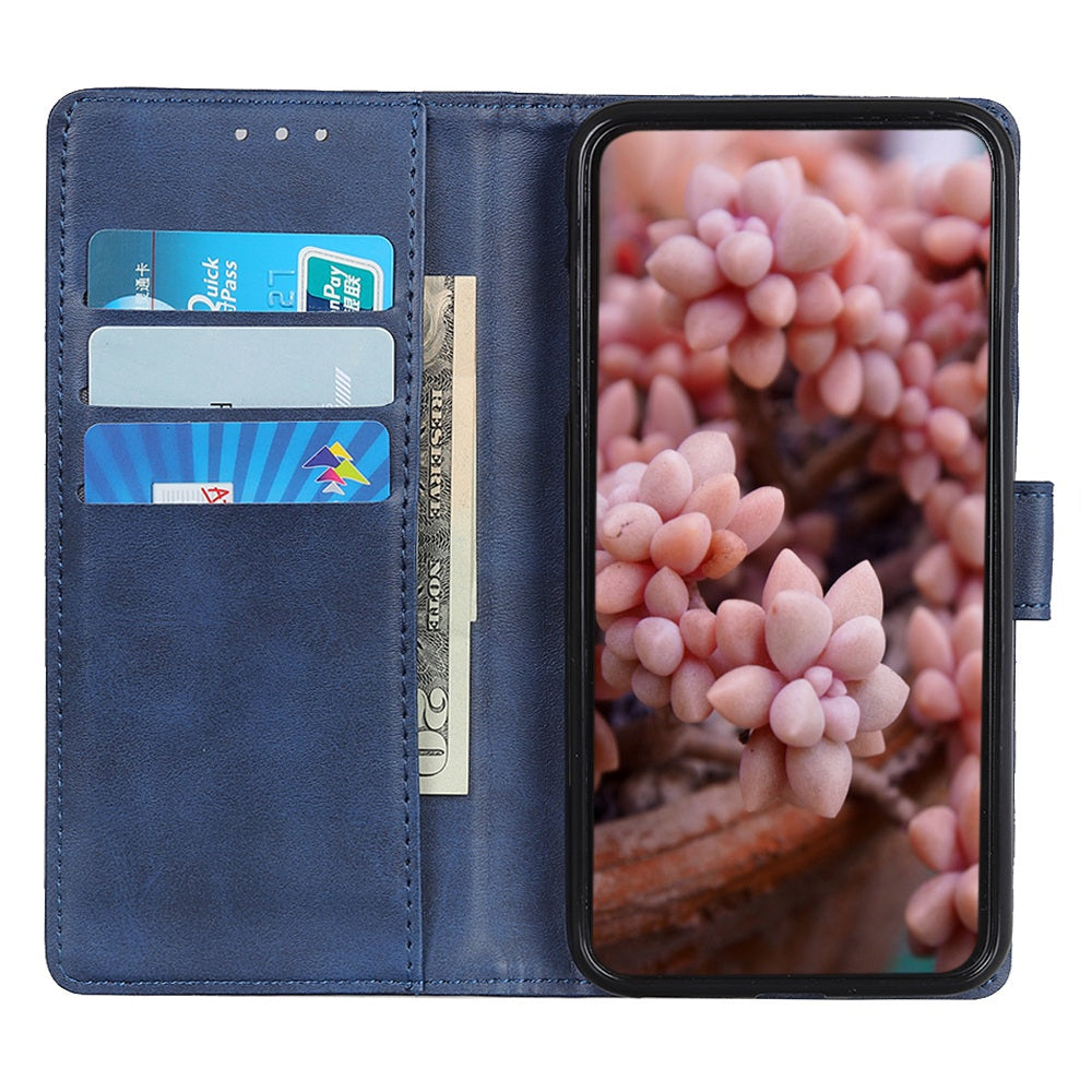 For Xiaomi Redmi Note 13 5G / 13 5G (China) Case Cowhide Texture PU Leather Stand Phone Cover - Blue