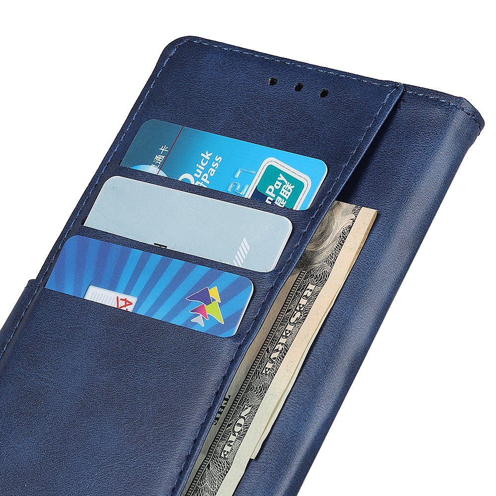 For Xiaomi Redmi Note 13 5G / 13 5G (China) Case Cowhide Texture PU Leather Stand Phone Cover - Blue