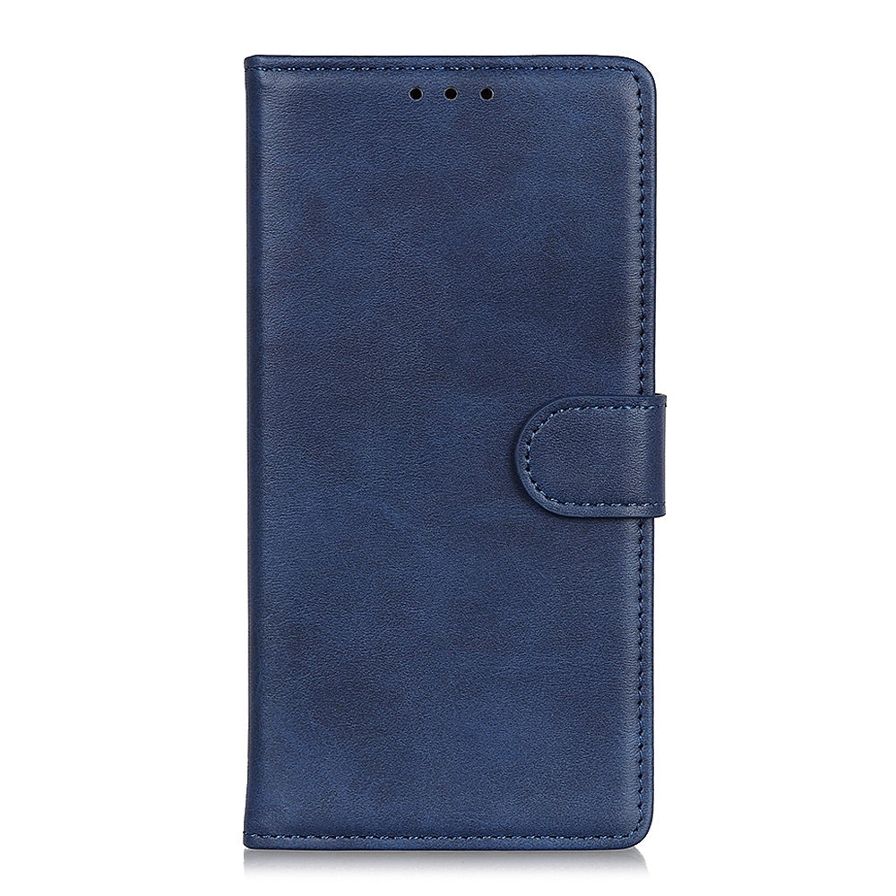 For Xiaomi Redmi Note 13 5G / 13 5G (China) Case Cowhide Texture PU Leather Stand Phone Cover - Blue