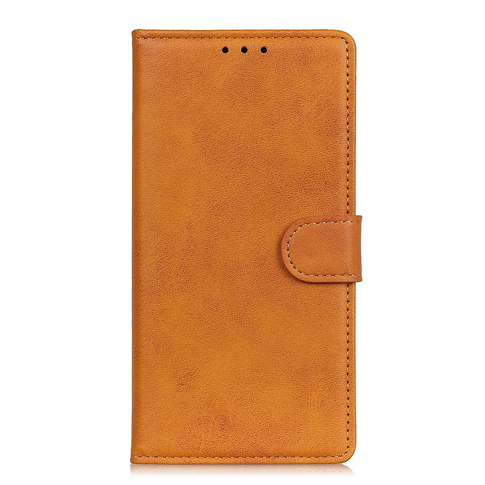 For Xiaomi Redmi Note 13 5G / 13 5G (China) Case Cowhide Texture PU Leather Stand Phone Cover - Brown