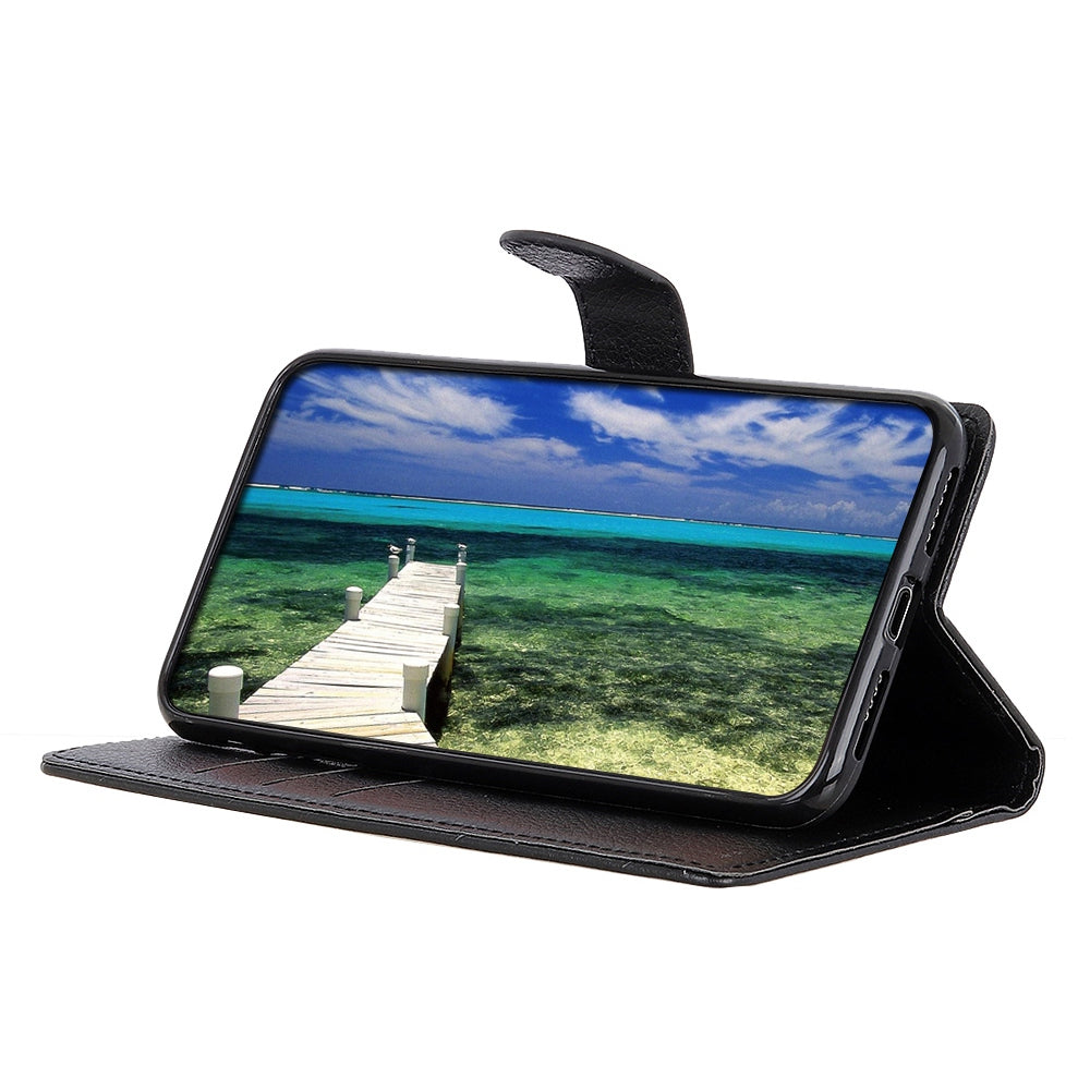 For Xiaomi Redmi Note 13 5G / 13 5G (China) Case PU Leather Litchi Texture Flip Wallet Phone Protector - Black