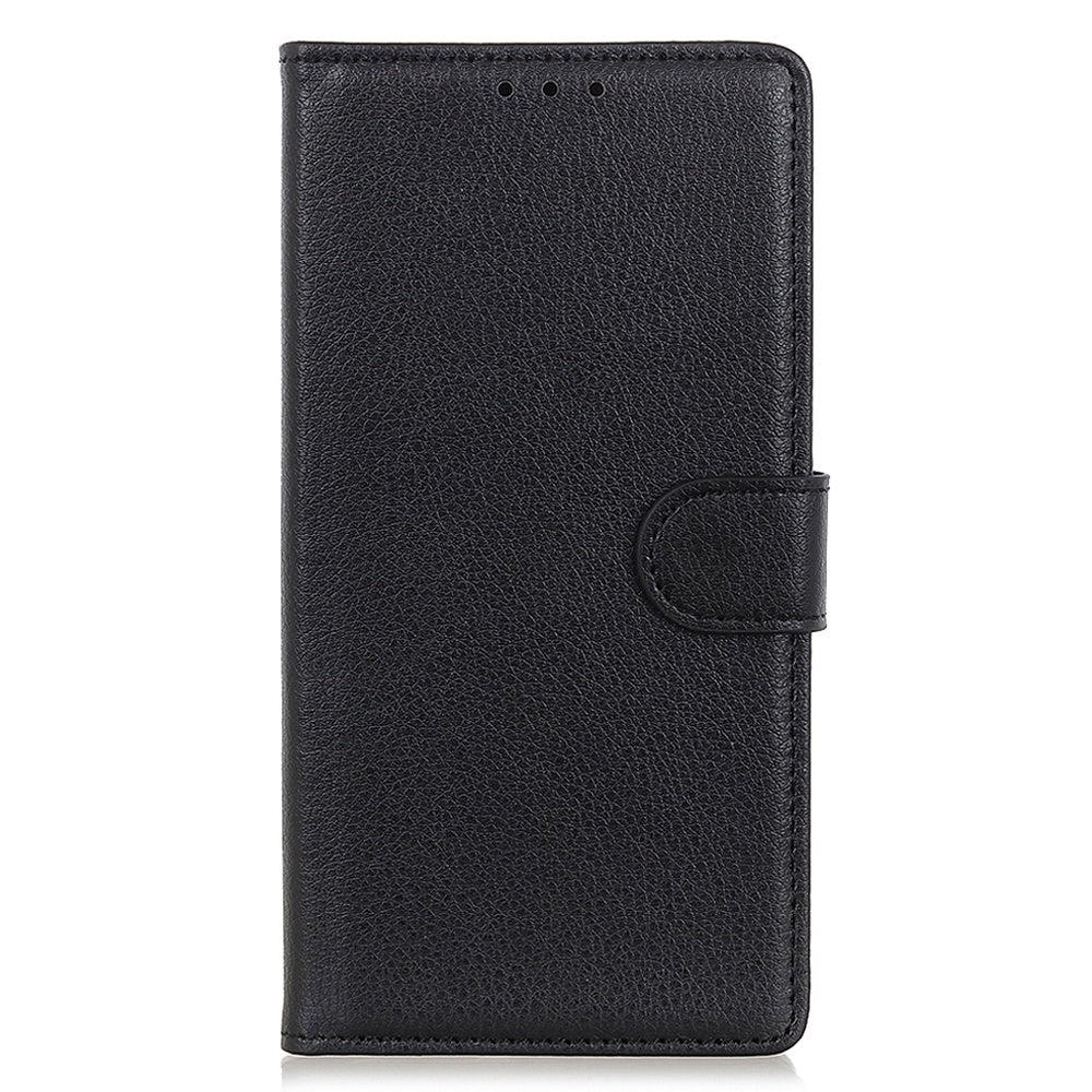 For Xiaomi Redmi Note 13 5G / 13 5G (China) Case PU Leather Litchi Texture Flip Wallet Phone Protector - Black