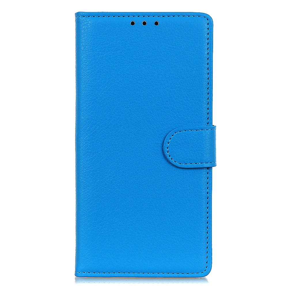 For Xiaomi Redmi Note 13 5G / 13 5G (China) Case PU Leather Litchi Texture Flip Wallet Phone Protector - Blue