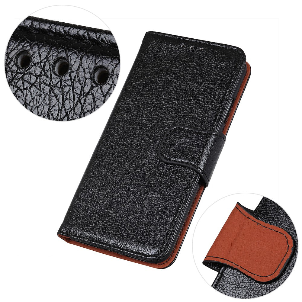 For Xiaomi Redmi Note 13 5G / 13 5G (China) Case Nappa Texture Wallet Cover Split Leather Phone Shell - Black