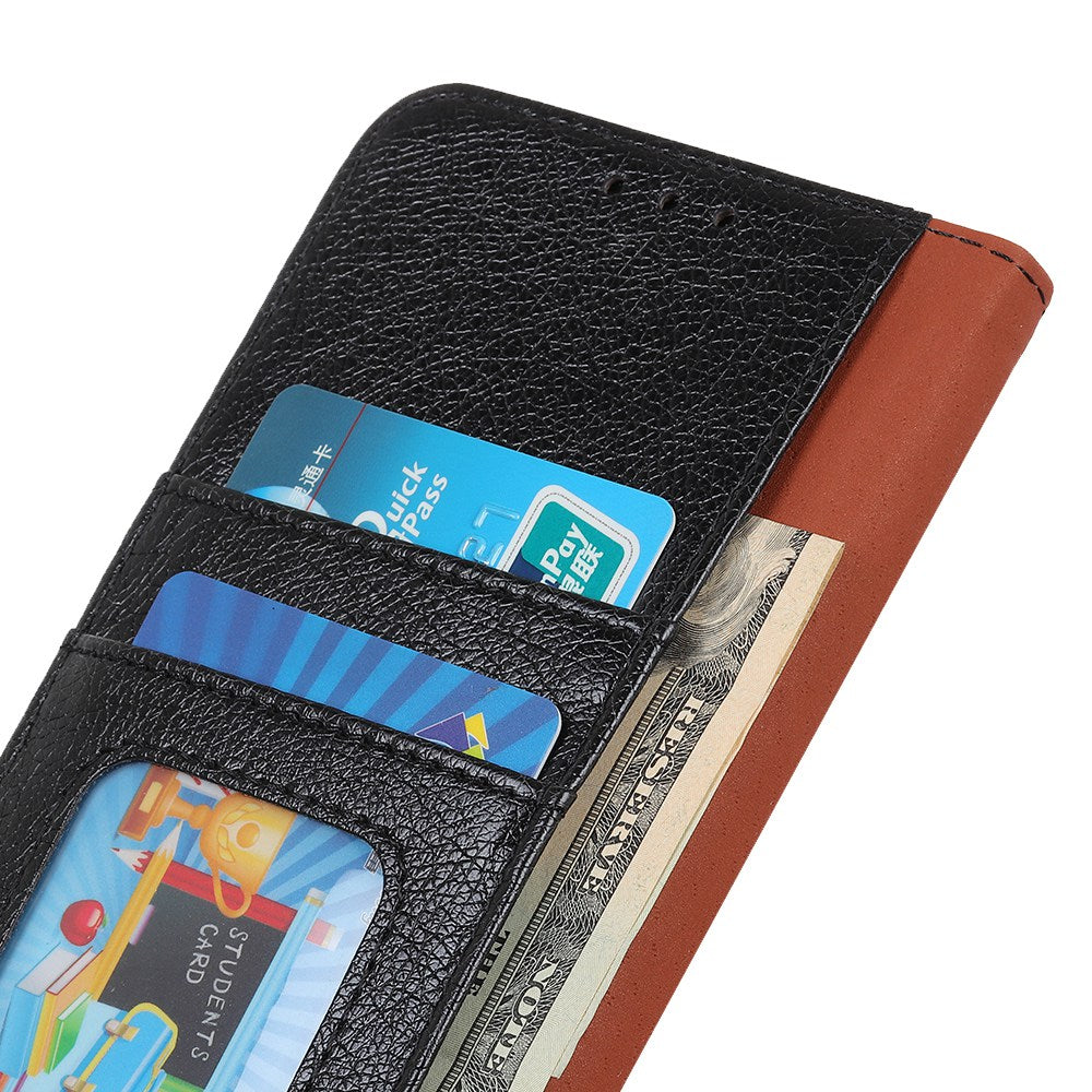 For Xiaomi Redmi Note 13 5G / 13 5G (China) Case Nappa Texture Wallet Cover Split Leather Phone Shell - Black
