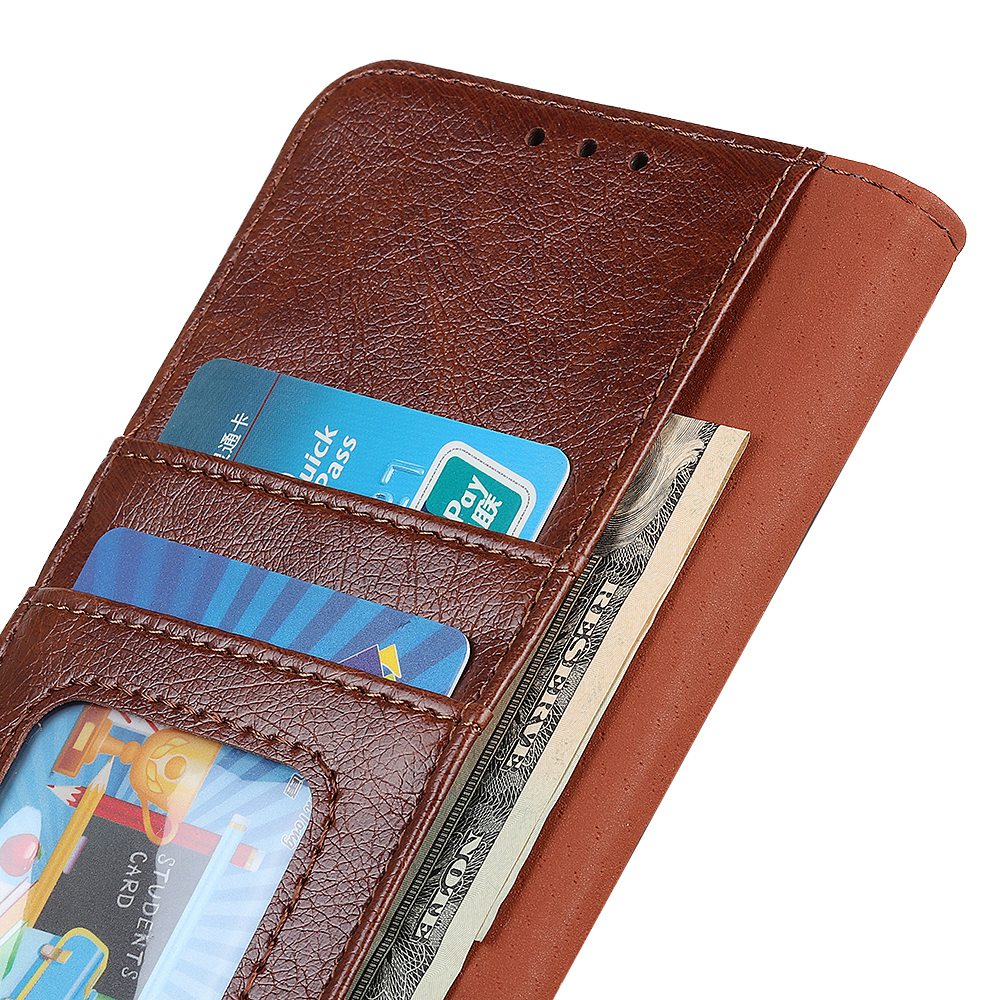 For Xiaomi Redmi Note 13 5G / 13 5G (China) Case Nappa Texture Wallet Cover Split Leather Phone Shell - Brown