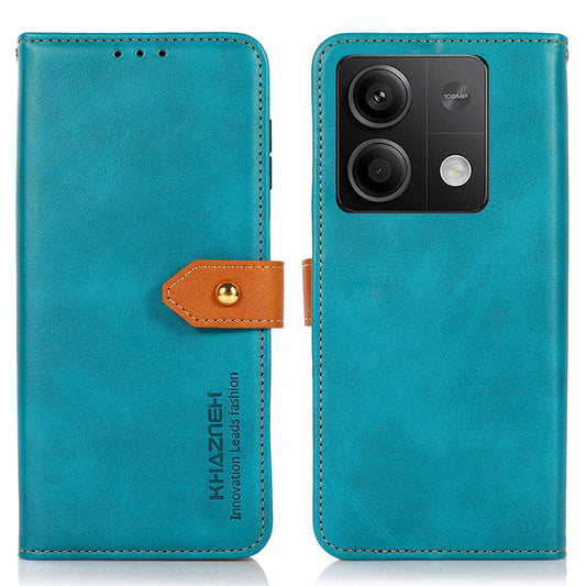 KHAZNEH For Xiaomi Redmi Note 13 5G / 13 5G (China) Phone Case PU Leather Wallet Stand Phone Cover Shell - Blue