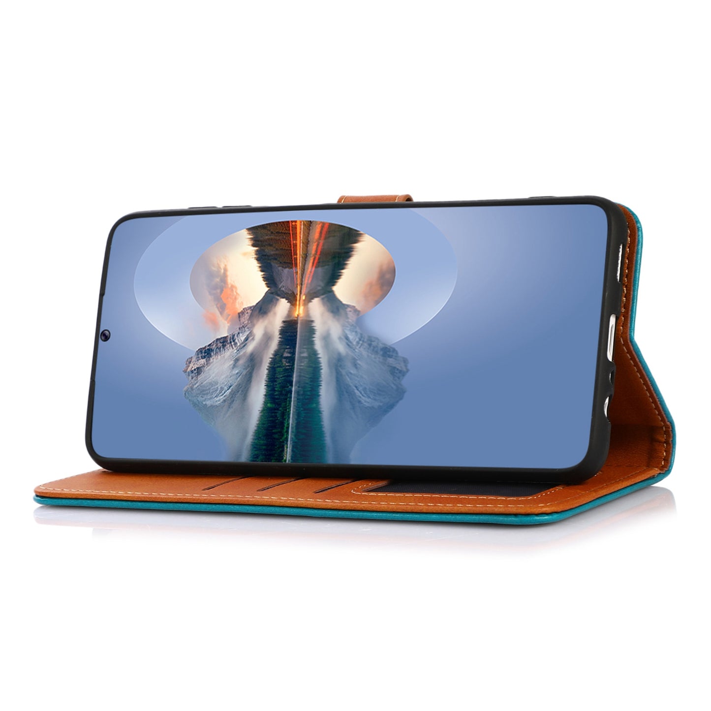 KHAZNEH For Xiaomi Redmi Note 13 5G / 13 5G (China) Phone Case PU Leather Wallet Stand Phone Cover Shell - Blue