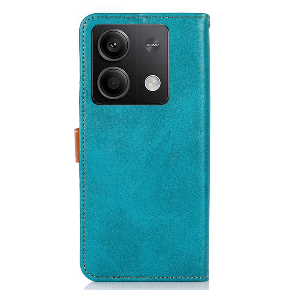 KHAZNEH For Xiaomi Redmi Note 13 5G / 13 5G (China) Phone Case PU Leather Wallet Stand Phone Cover Shell - Blue