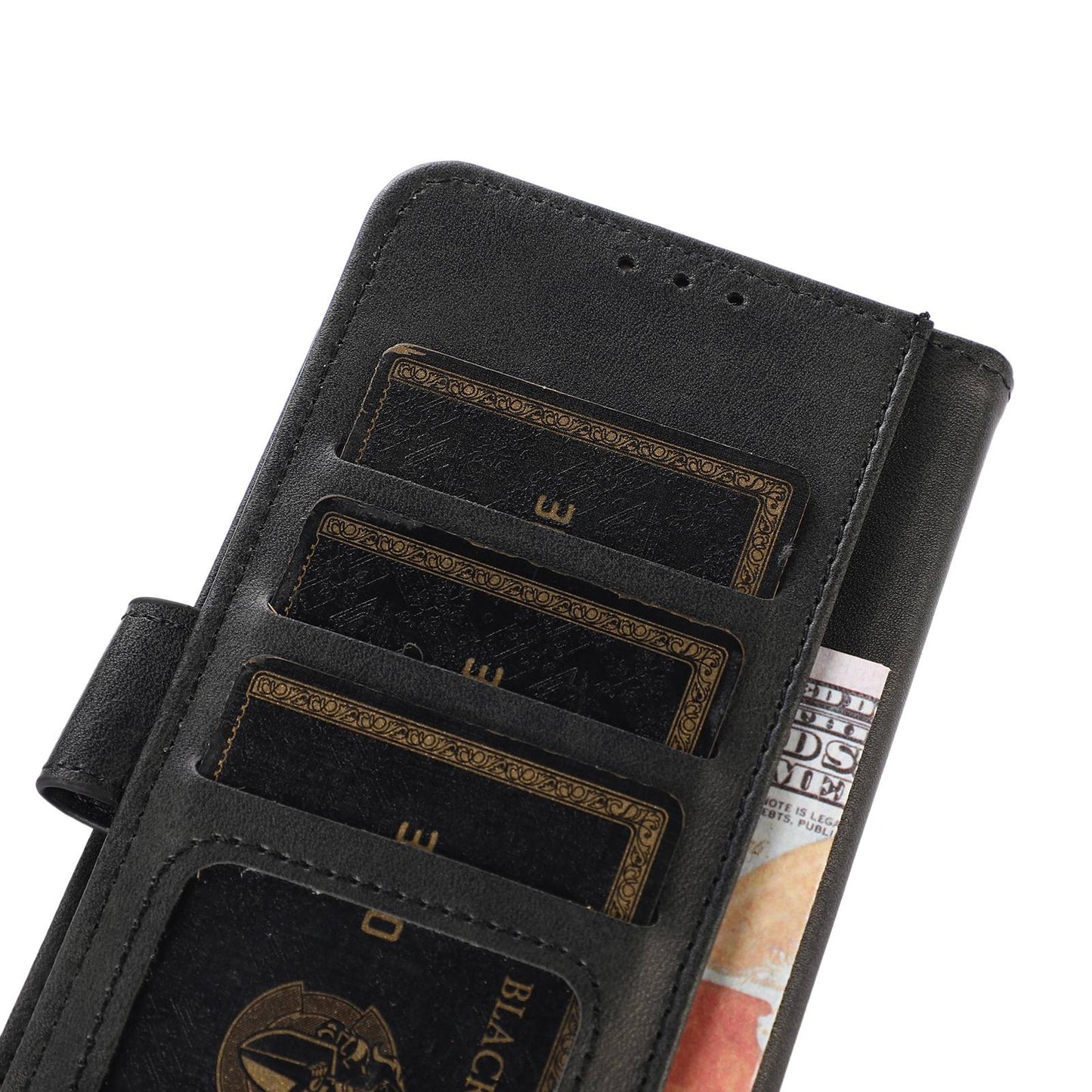 For Xiaomi Redmi Note 13 5G / 13 5G (China) Case Cowhide Texture Shockproof Phone Cover Wallet - Black