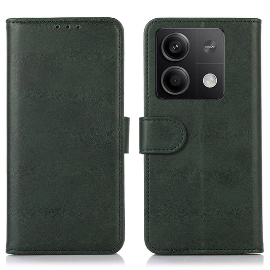 For Xiaomi Redmi Note 13 5G / 13 5G (China) Case Cowhide Texture Shockproof Phone Cover Wallet - Green