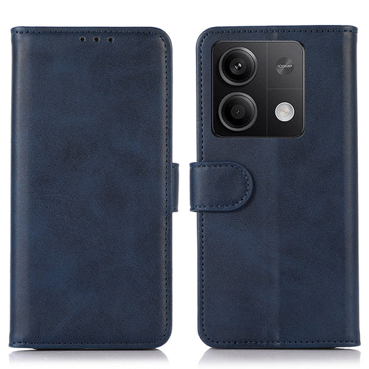 For Xiaomi Redmi Note 13 5G / 13 5G (China) Case Cowhide Texture Shockproof Phone Cover Wallet - Blue