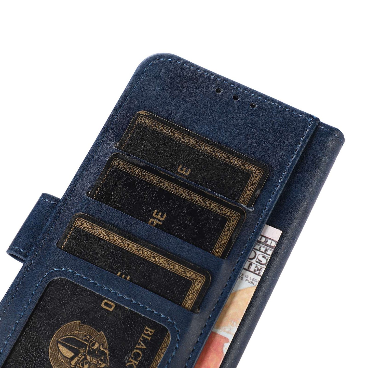 For Xiaomi Redmi Note 13 5G / 13 5G (China) Case Cowhide Texture Shockproof Phone Cover Wallet - Blue