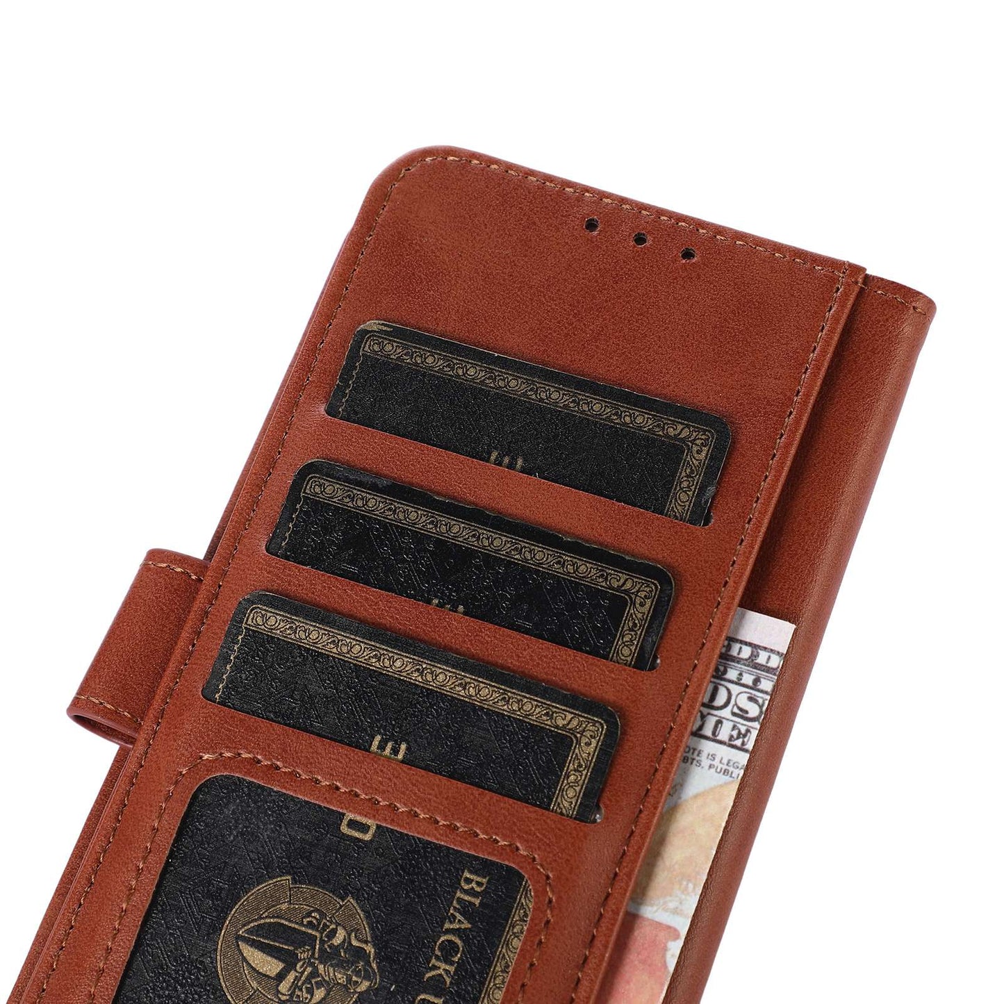 For Xiaomi Redmi Note 13 5G / 13 5G (China) Case Cowhide Texture Shockproof Phone Cover Wallet - Brown