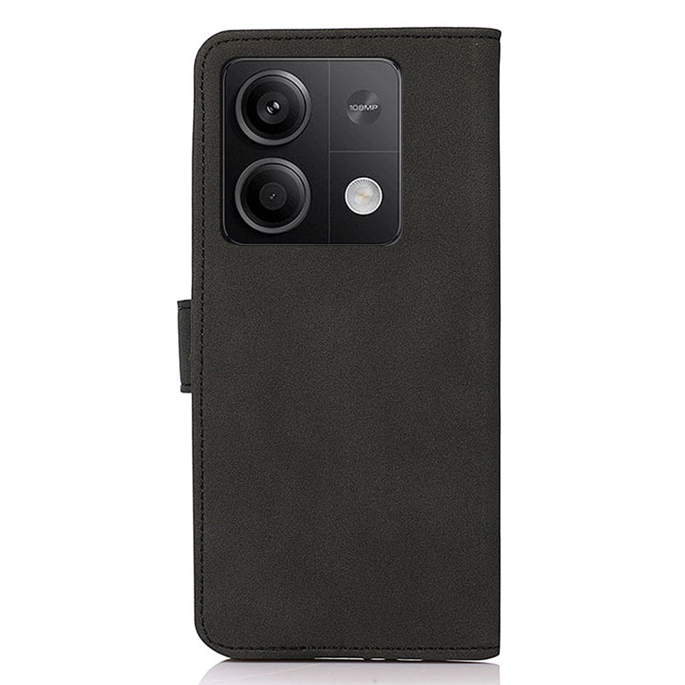 KHAZNEH For Xiaomi Redmi Note 13 5G / 13 5G (China) Case PU Leather Wallet Stand Phone Protector - Black