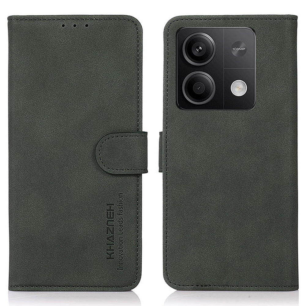 KHAZNEH For Xiaomi Redmi Note 13 5G/13 5G (China) Case PU Leather Wallet Stand Phone Protector - Green