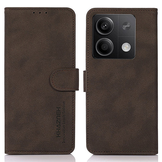KHAZNEH For Xiaomi Redmi Note 13 5G/13 5G (China) Case PU Leather Wallet Stand Phone Protector - Brown