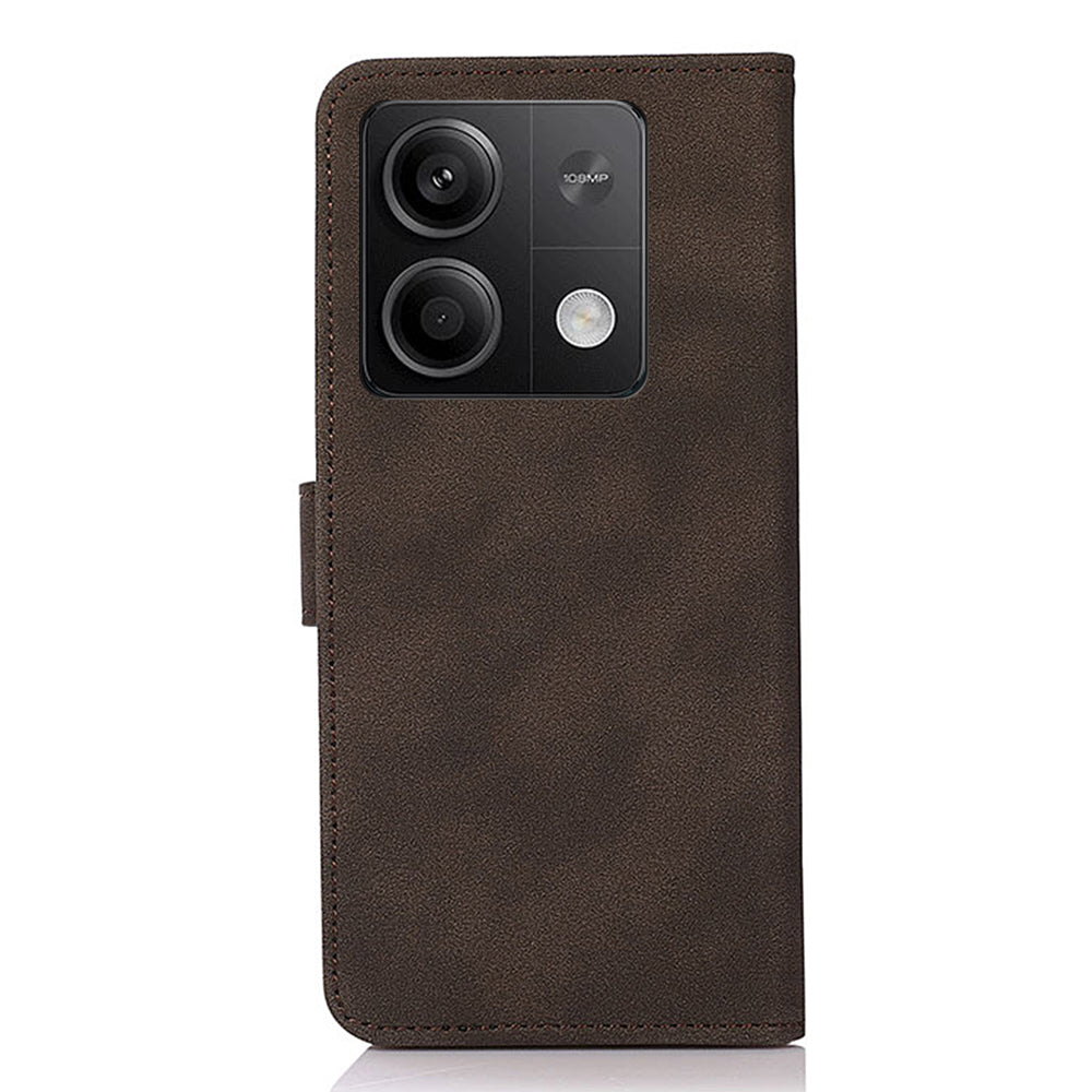 KHAZNEH For Xiaomi Redmi Note 13 5G/13 5G (China) Case PU Leather Wallet Stand Phone Protector - Brown