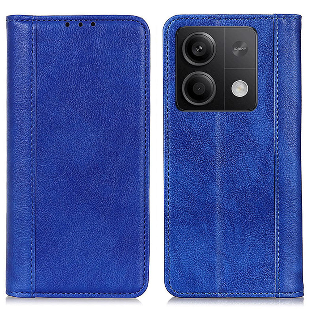 For Xiaomi Redmi Note 13 5G / 13 5G (China) Case Stand Split Leather Magnetic Cell Phone Cover - Blue