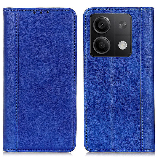 For Xiaomi Redmi Note 13 5G / 13 5G (China) Case Stand Split Leather Magnetic Cell Phone Cover - Blue