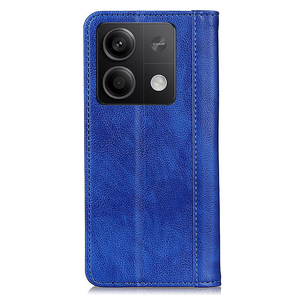 For Xiaomi Redmi Note 13 5G / 13 5G (China) Case Stand Split Leather Magnetic Cell Phone Cover - Blue