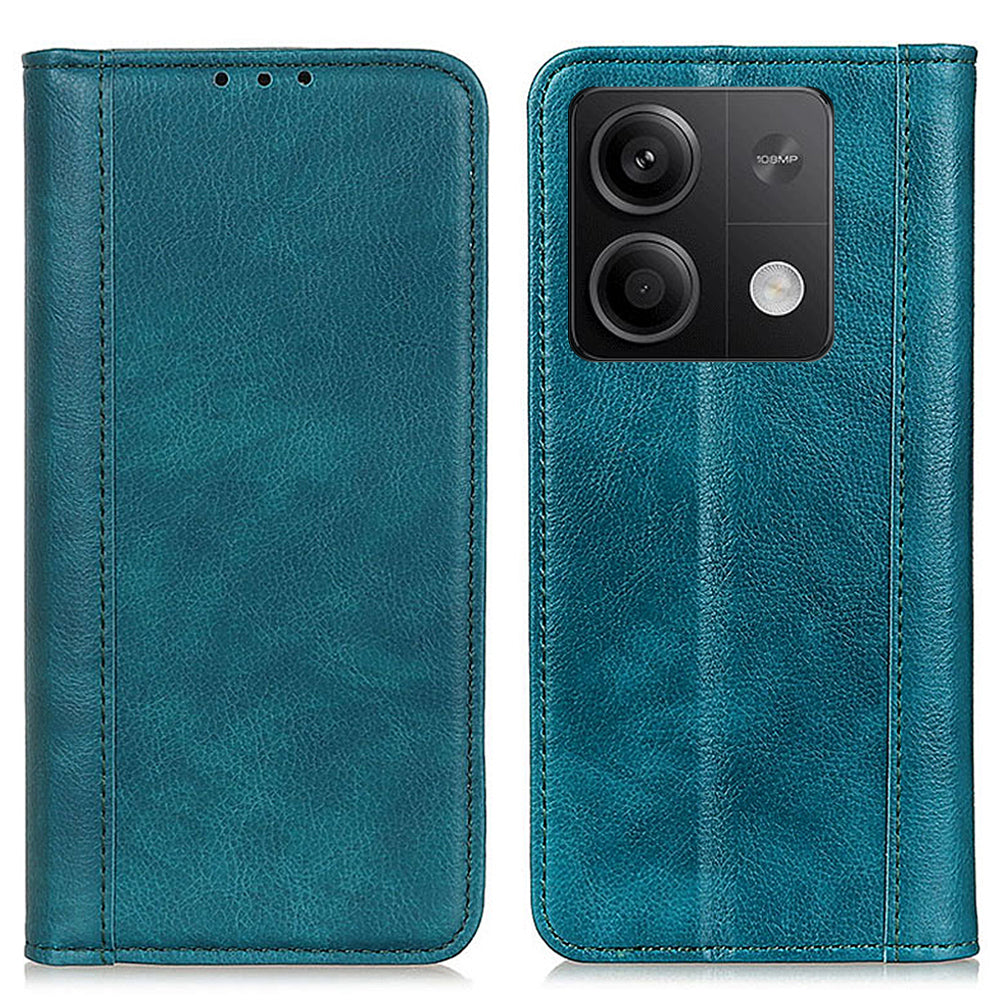 For Xiaomi Redmi Note 13 5G / 13 5G (China) Case Stand Split Leather Magnetic Cell Phone Cover - Green