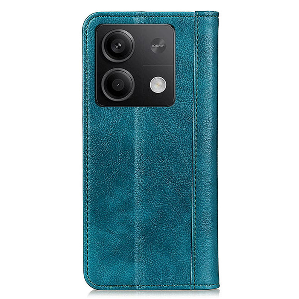 For Xiaomi Redmi Note 13 5G / 13 5G (China) Case Stand Split Leather Magnetic Cell Phone Cover - Green