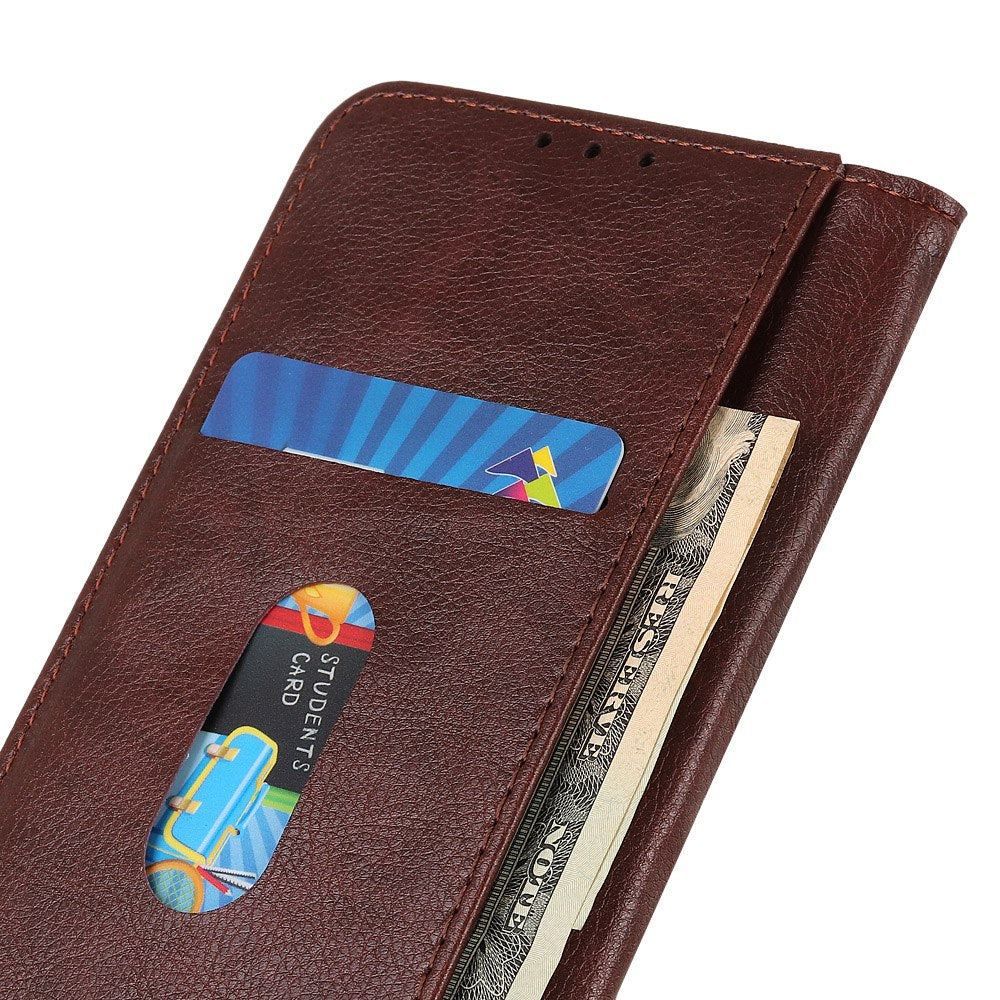For Xiaomi Redmi Note 13 5G / 13 5G (China) Case Stand Split Leather Magnetic Cell Phone Cover - Brown