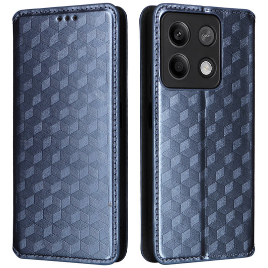 For Xiaomi Redmi Note 13 Pro 5G / Poco X6 5G Cell Phone Case Imprinted Magnetic Closing Cover with Wallet - Blue