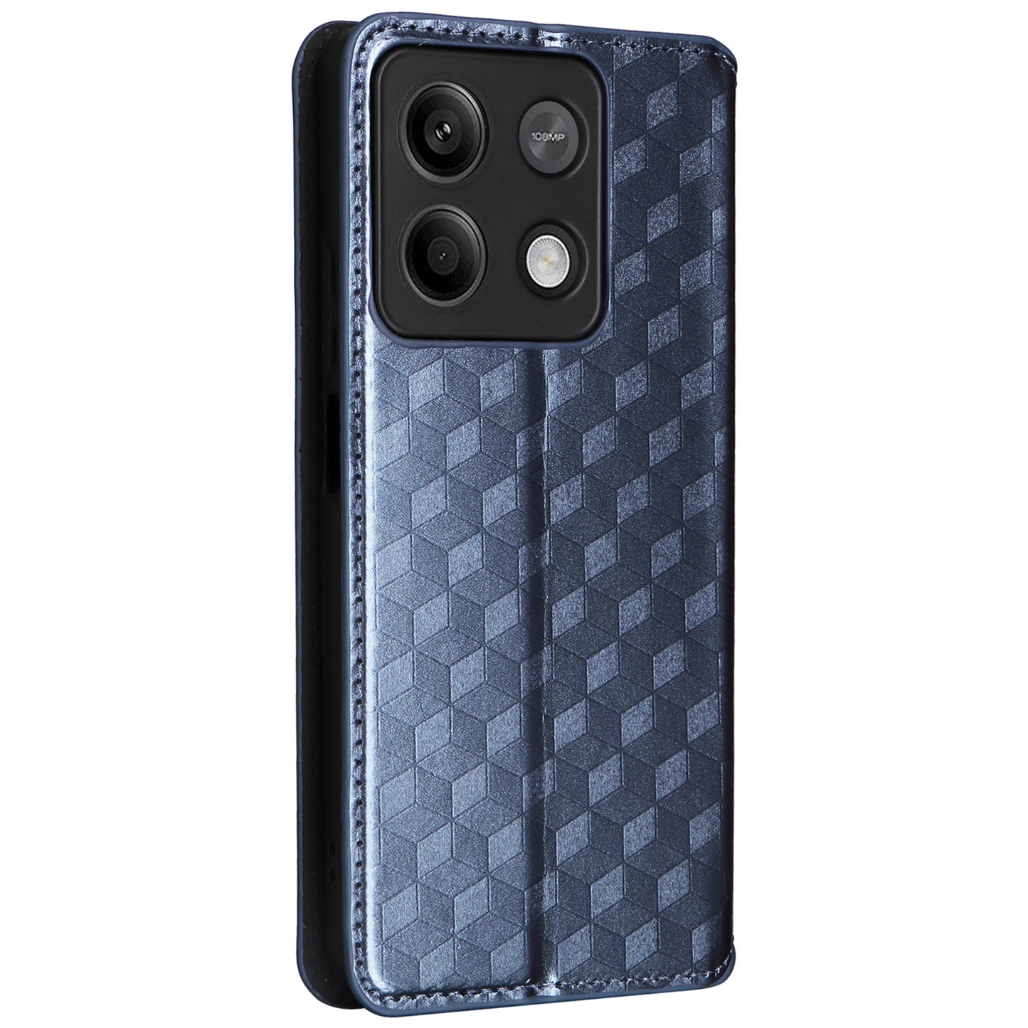 For Xiaomi Redmi Note 13 Pro 5G / Poco X6 5G Cell Phone Case Imprinted Magnetic Closing Cover with Wallet - Blue