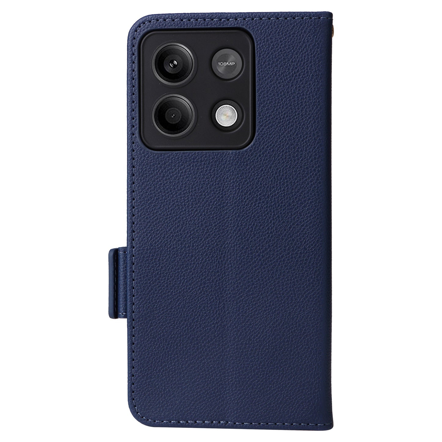For Xiaomi Redmi Note 13 Pro 5G / Poco X6 5G Cell Phone Case Litchi Texture Leather Cover with Strap - Dark Blue