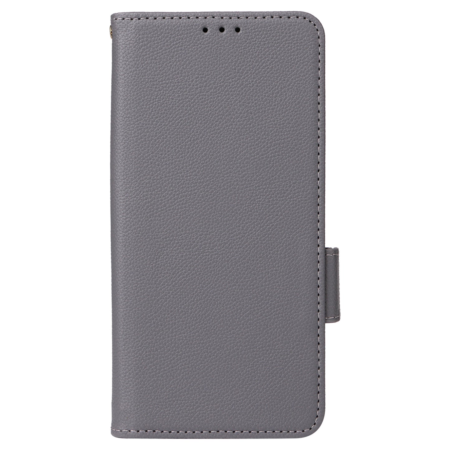 For Xiaomi Redmi Note 13 5G Cover Leather Wallet Stand Cell Phone Case with Strap - Grey