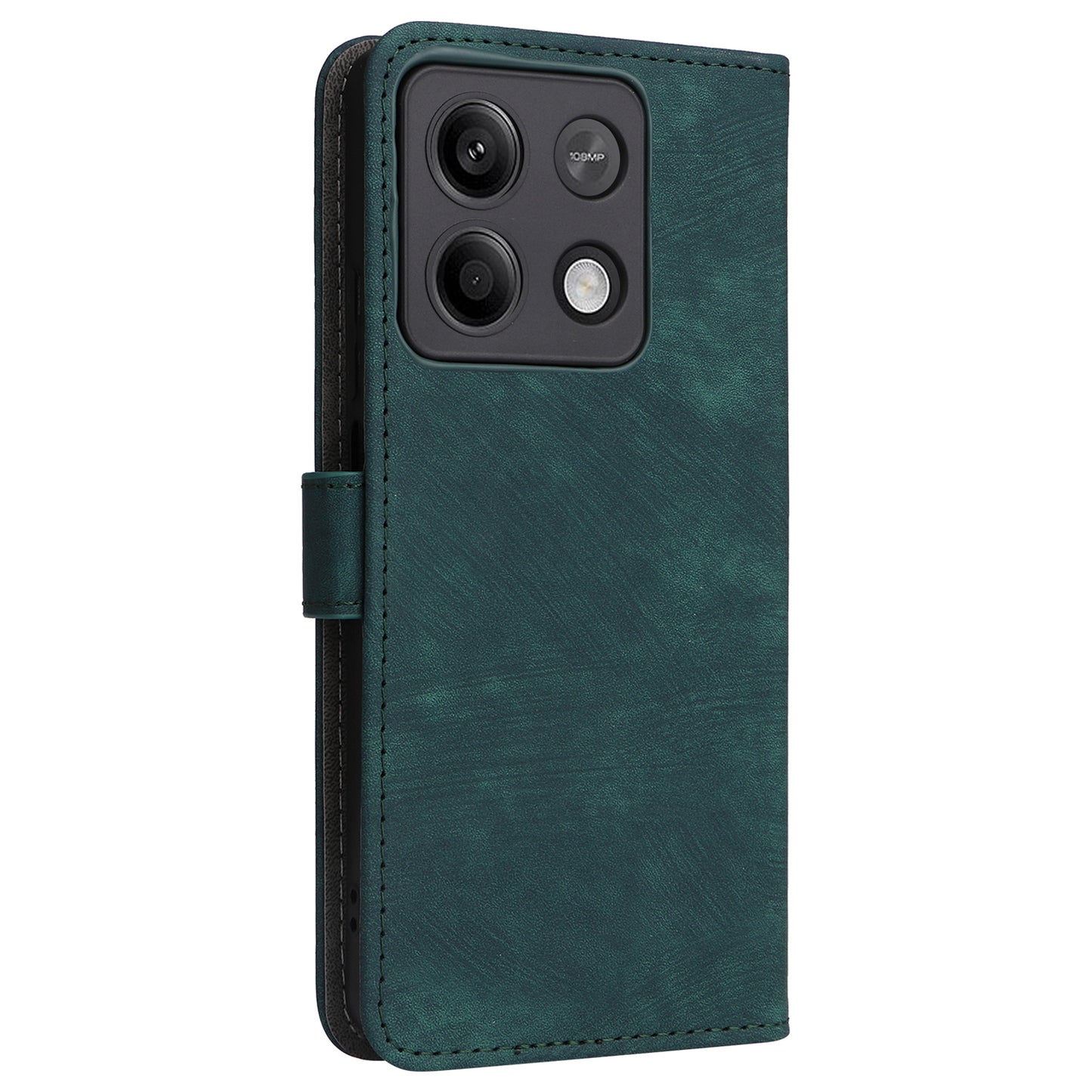 For Xiaomi Redmi Note 13 5G Cell Phone Case RFID Blocking Protective Cover with Strap - Green