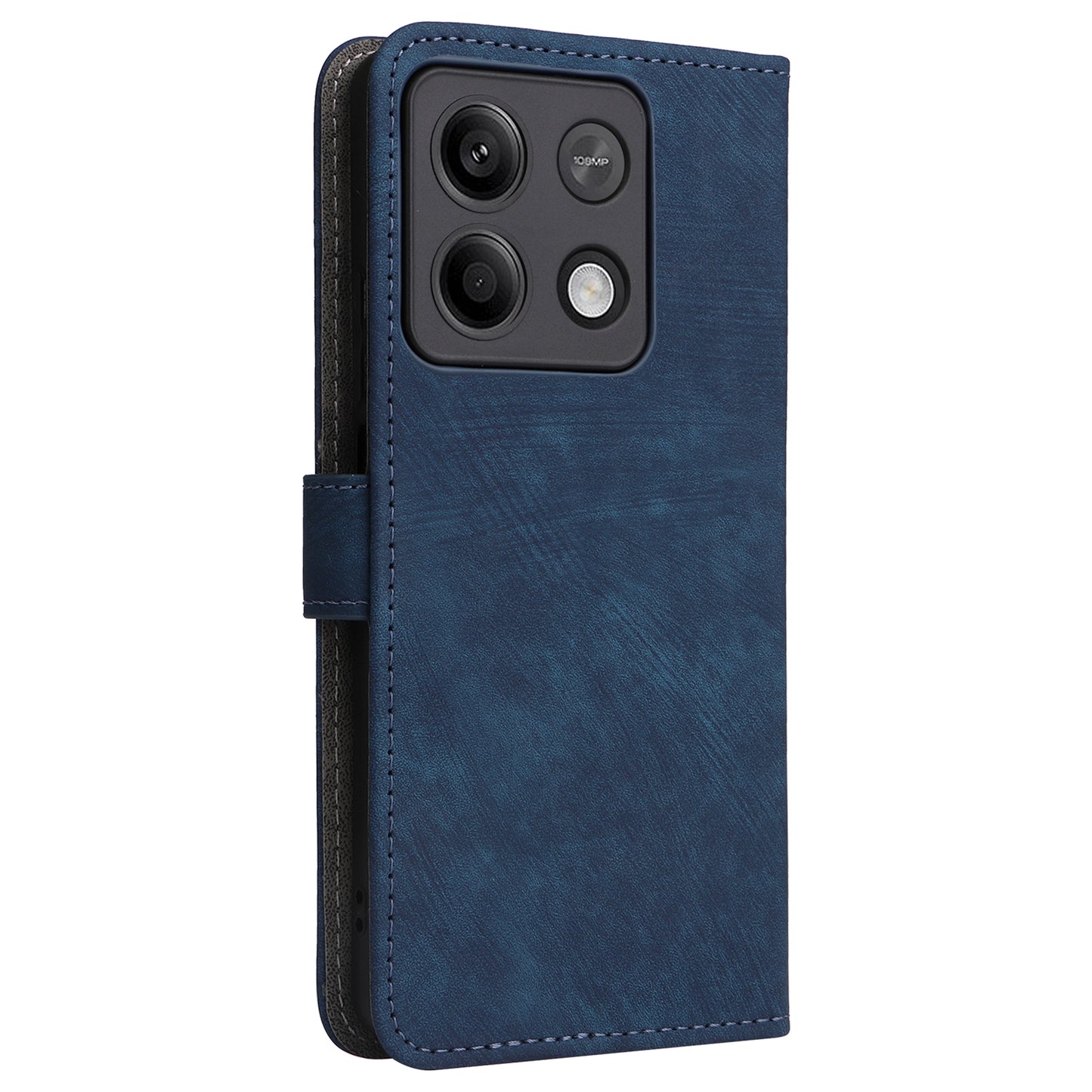 For Xiaomi Redmi Note 13 5G Cell Phone Case RFID Blocking Protective Cover with Strap - Blue