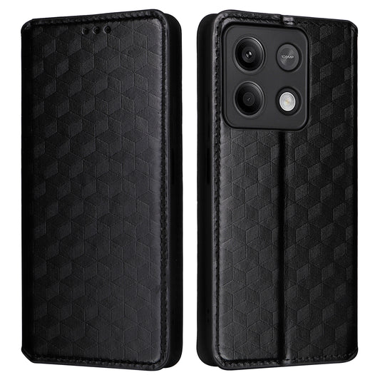 For Xiaomi Redmi Note 13 5G Cover Magnetic Closing Leather Wallet Cell Phone Case - Black