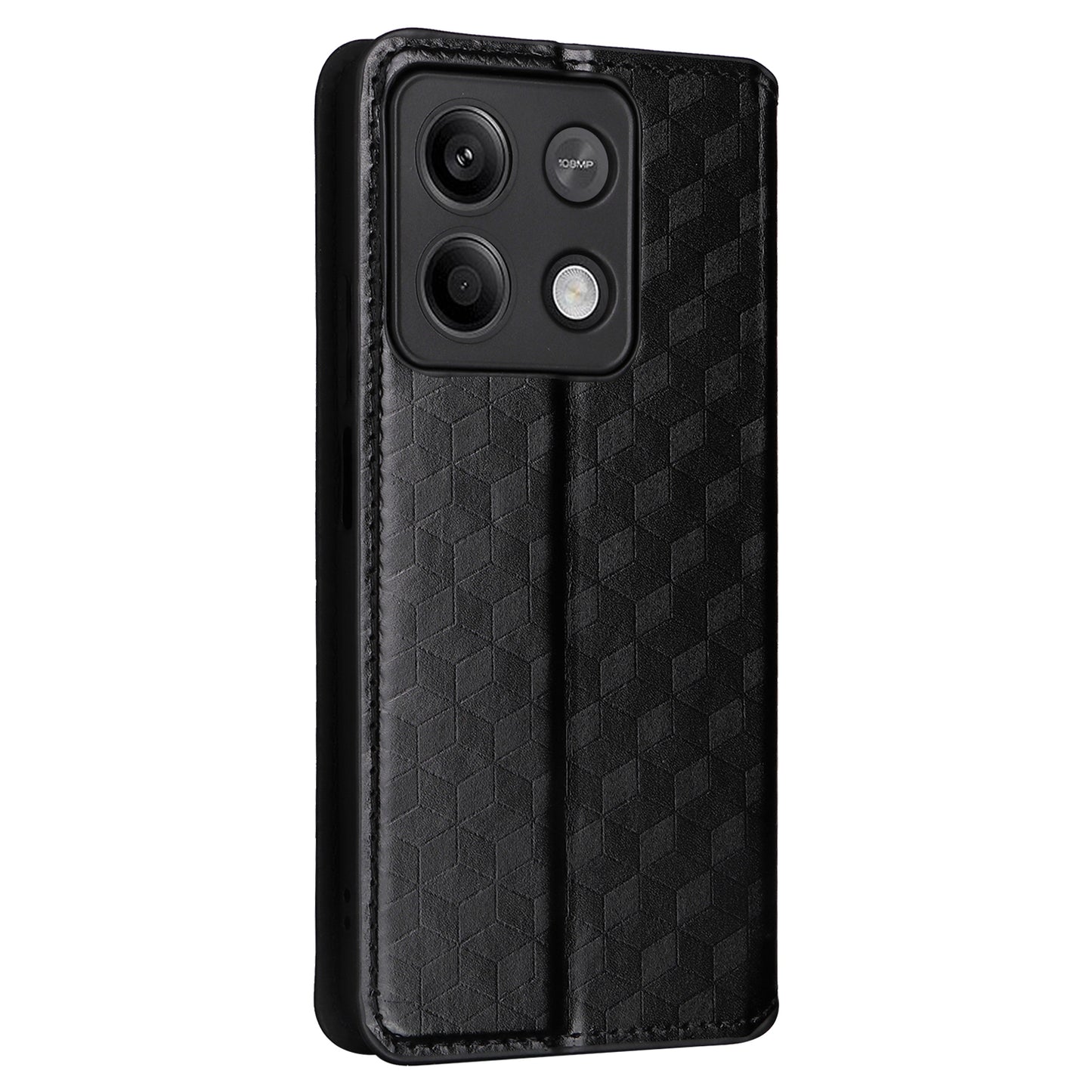 For Xiaomi Redmi Note 13 5G Cover Magnetic Closing Leather Wallet Cell Phone Case - Black