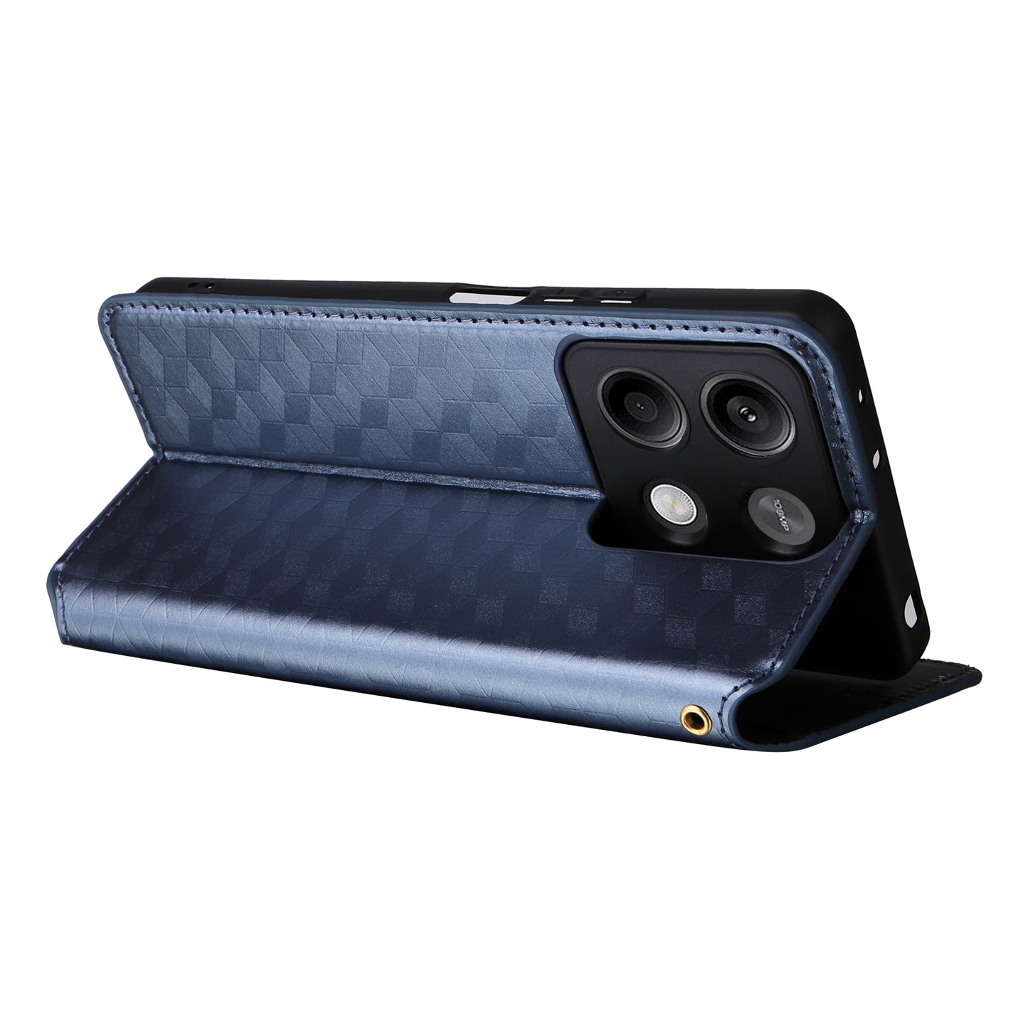 For Xiaomi Redmi Note 13 5G Cover Magnetic Closing Leather Wallet Cell Phone Case - Blue