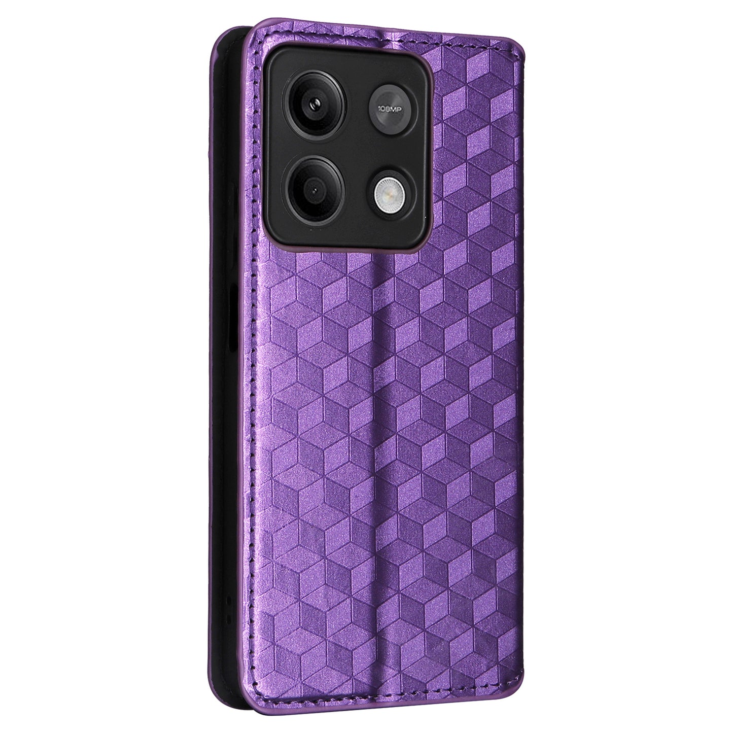 For Xiaomi Redmi Note 13 5G Cover Magnetic Closing Leather Wallet Cell Phone Case - Purple