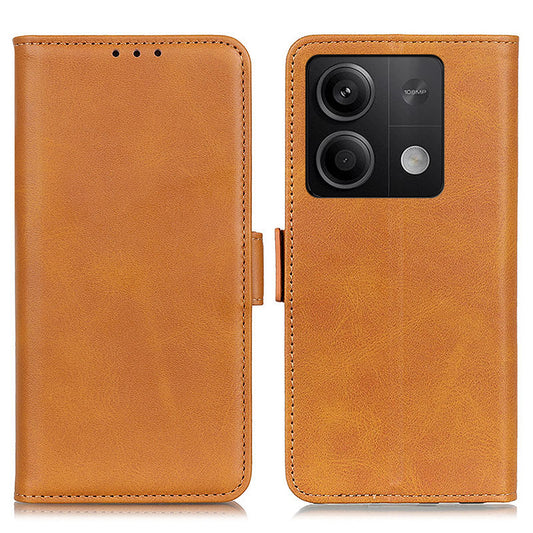 For Xiaomi Redmi Note 13 5G / 13 5G (China) Leather Case Magnetic Clasp Wallet Phone Cover - Yellow